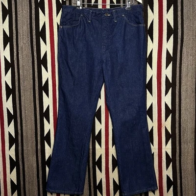 Vintage Rustler Jeans Men’s 36x32 Dark Wash 70s Vintage Denim Jean GUC  - Image 1 of 4