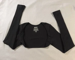 Skims Barely There Open Bust Arm Shaper Womens Small Medium Black Long Sleeve Cr - Picture 1 of 5