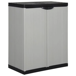 Garden Cabinet Grey and Black PVC and Polypropylene Medium vidaXL - Picture 1 of 9