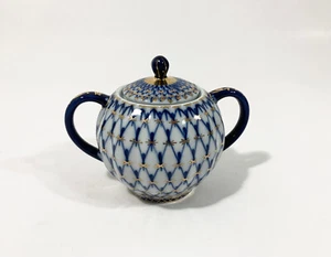 Lomonosov Cobalt Net USSR Sugar Bowl - Picture 1 of 10
