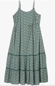 AVA & VIV ~ Women's Size 1XL ~ Green ~ Floral ~ Sleeveless ~ Tiered ~ Midi Dress - Picture 1 of 7