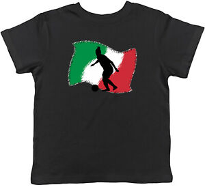 Italy Flag Womens Football Childrens Kids T-Shirt Boys Girls