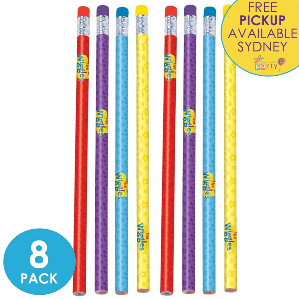 THE WIGGLES PARTY SUPPLIES 8 PENCILS BIRTHDAY BAG FAVOURS - image 1 of 1