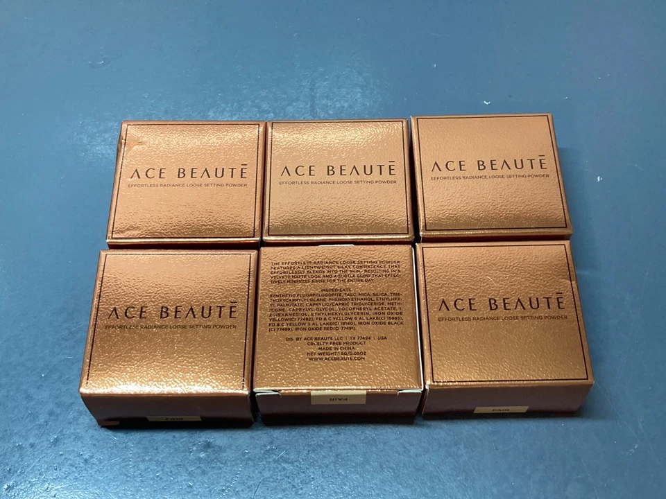 6x Ace Beaute ~ Effortless Radiance Loose Setting Powder in FAIR  .05oz each NIB - Image 1 of 1