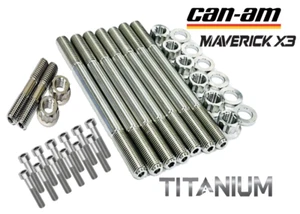 Maverick X3 X-3 Turbo Crankcase Stud Kit TITANIUM Bottom Top Case Studs Nuts Set - Picture 1 of 2