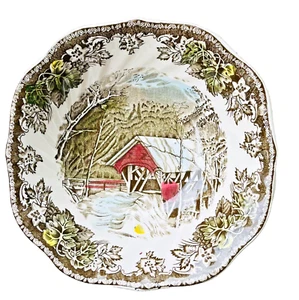 3 BOWLS SQUARE Johnson Bros The Friendly Village 6" Covered Bridge ENGLAND - Picture 1 of 1