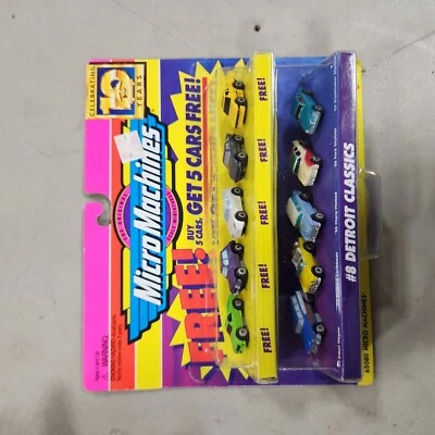 Micro Machines #8 DETROIT CLASSICS + 5 FREE CARS 1996 Galoob VTG 65080. C5 - Image 1 of 2