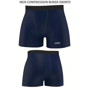 Boxer Shorts Men's Base layer Briefs Skin Tight Sports Gym compression Blue - Picture 1 of 3