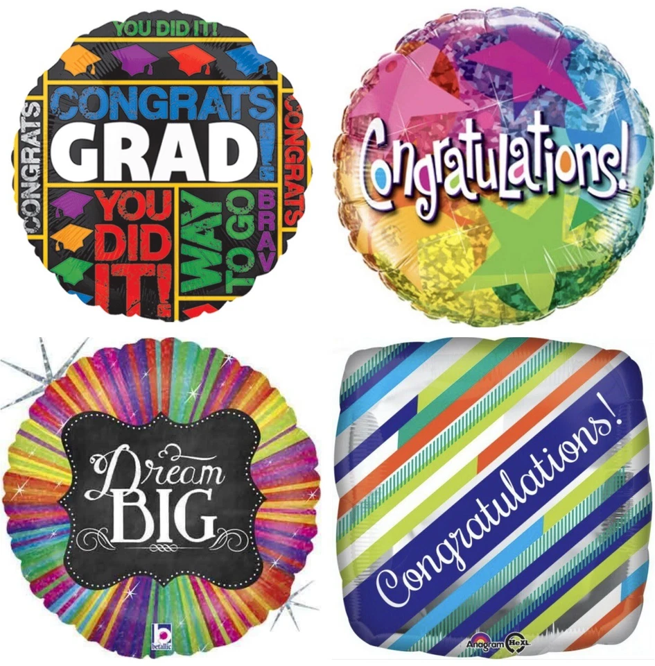 Graduation 18" Congrats Grad! Dream Big! Congratulations! Foil Mylar Balloon  B - Image 1 of 1