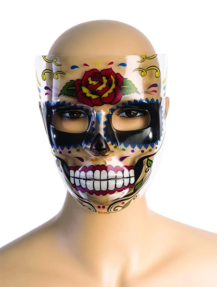 Rose Plastic Mask Day Dead Dia Muertos Fancy Dress Halloween Costume Accessory - Image 1 of 1