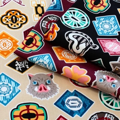 Japanese  Fabric Cotton 100% Demon Slayer Cut cloth 50cm 110cm made in JAPAN - Image 1 of 4