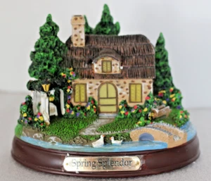 Battery Operated Illuminated Spring Splendor Country Cottage Figurine - Picture 1 of 3