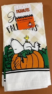 Snoopy Kitchen Towel Set Happy Fall-Idays on Pumpkin Set of 2 Towels NWT - Picture 1 of 5