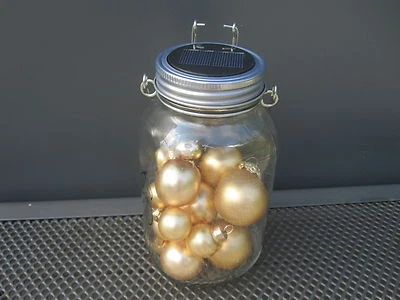 2-er Set LED Solarlampe Kirschel Licht Glas Gartenlampe Solar Deko Weihnachten - Bild 1 von 4