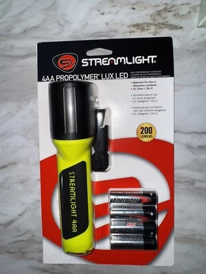Streamlight 68244 4AA ProPolymer Lux Div 2 Flashlight with White LED Yellow - Image 1 of 3
