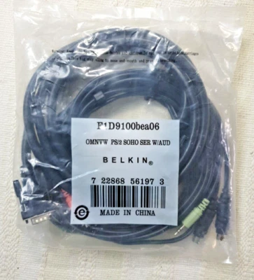 Belkin OmniView KVM Cable for SOHO Series with Audio/VGA PS/2  (F1D9100bea06) - Image 1 of 2
