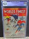 WORLD'S FINEST COMICS #4 CGC 4.5 1941 SUPERMAN, BATMAN! AD SENSATION COMICS #1