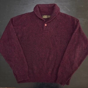 Vintage Eddie Bauer roll collar wool blend sweater Made in USA XL Burgundy - Picture 1 of 6