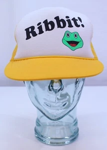Cappello berretto Ribbit Frog Froggy 101 The Office maglia camionista giallo vintage Sportco NOS PA - Foto 1 di 12