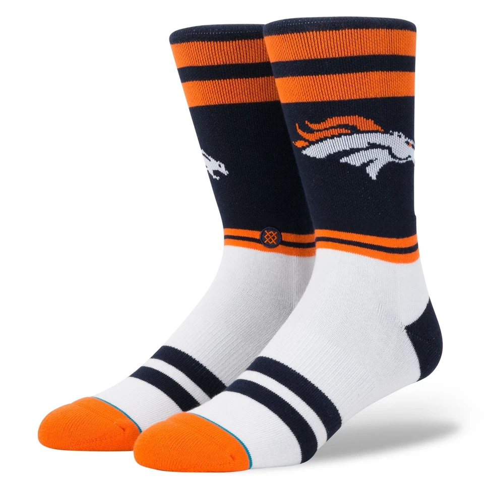 Calcetines Stance Para Hombre L Denver Broncos Lateral NFL Crew 9-12 Fútbol Naranja NUEVO Foto 1 de 1