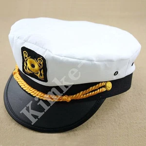 Yacht Captain Skipper Sailor Boat Cap Hat Costume New - Picture 1 of 5
