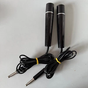 2x Vintage NATIONAL WM-2052N Dynamic Microphones Black Japan Mic Pair Imp. 20KΩ - Picture 1 of 5