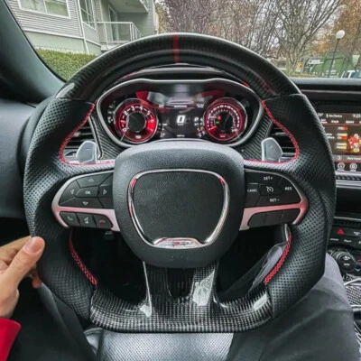 Carbonfaser-Lenkrad Mit Perforiertem Leder Für Jeep Grand Cherokee SRT 2014-2020 - Bild 1 von 4