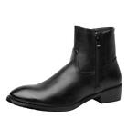 Mens Black Ankle Boots Shoes Chukka Zip Pointy Toe Business Fur Inside Warm 46 L
