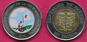 PANAMA 1 BALBOA 2018 UNC 1 JAHR TYP, FARBIGER RETTER MIT ROTEM KREUZ FLAGGE - Bild 1 von 1