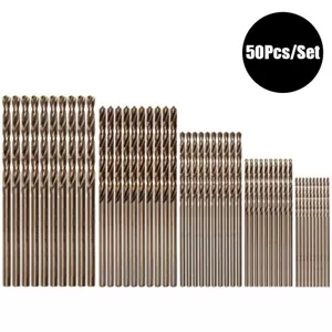 50Pcs M35 Cobalt Drill Bits Set Metric Twist Stainless Steel Metal Wood Bits - Picture 1 of 7