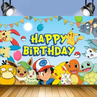Pokemon Backdrop Birthday Party Decoration For Boys And Girls Birthday Balloon
