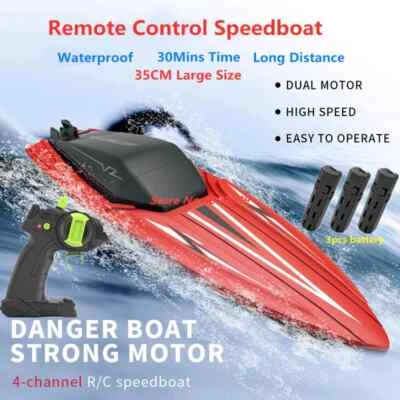 35CM Large RC Racing Boat Radio Control SpeedBoat Driving RC Ship Boat Toy Hot - Image 1 of 4