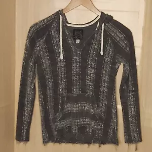 Maglione copricostume Billabong grigio bianco con cappuccio orlo invecchiato piccolo - Foto 1 di 8