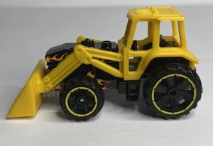 1991 Hot Wheels Farm Tractor/ Bulldozer -Black w/ Flames Diecast Toy 1:64~GG - Picture 1 of 15