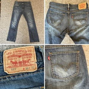 Levi's 527 Jeans Men's 33x32 Bootcut Blue Denim Cowboy - Picture 1 of 19