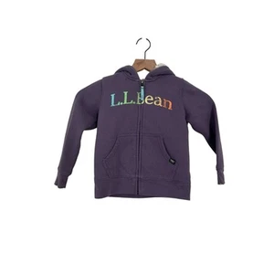 LL Bean Girls Little Kids Purple Sherpa Lined Zip Hoodie Size Small / 4 515283 - Picture 1 of 8