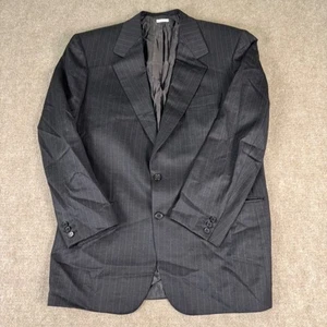 Brioni Bullock & Jones Pinstripe Wool Black Suit Jacket Hand Tailored Italy 40R - Picture 1 of 7