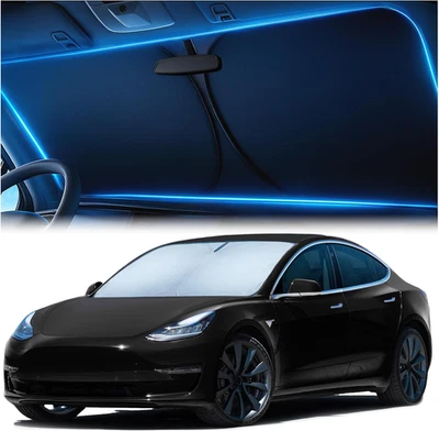 Windshield Sunshade for Tesla Model 3 and Model Y 2017-2025 - Innovative No-Ligh - Изображение 1 из 4