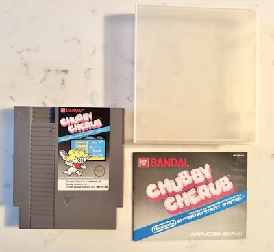 Chubby Cherub (Nintendo NES, 1986) 5 Screw Cart w/Manual - Tested/Working - RARE - Image 1 of 4