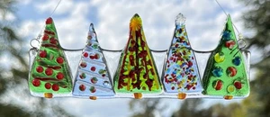 Handgefertigter Christbaumschmuck aus verschmolzenem Glas zum Aufhängen Sonnenfänger Dekoration - Bild 1 von 19