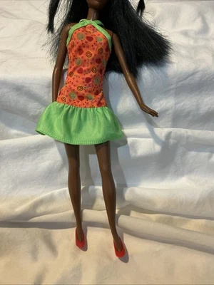 Vestido de Fiesta Barbie Naranja Neón Remolino - Original Mattel Era 1990 🔸🍭zapatos Incl. Foto 1 de 4