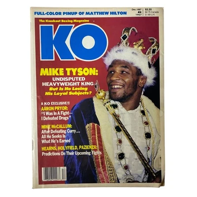 KO Boxing Magazine December 1987 Mike Tyson Cover w Pinup No Label - Image 1 of 3