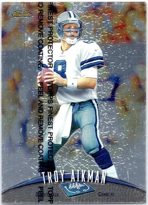 1998 Topps Finest Football #220 Troy Aikman  with Protection Peel Dallas Cowboys - Image 1 of 2