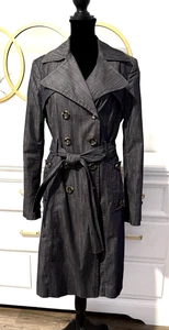 Calvin Klein Trenchcoat XS dunkelgrau zweireihig gefüttert - Bild 1 von 10