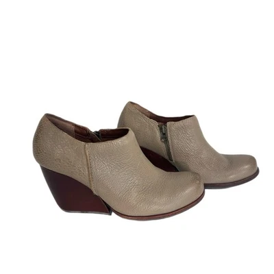 Botines Kork-Ease Holmes para mujer talla 7,5 cremallera al tobillo informales cuña beige marrón Foto 1 de 4