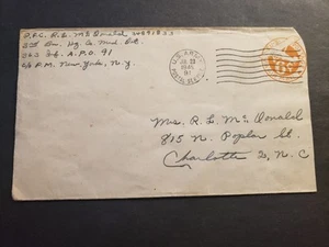 APO 91 VERONA, ITALY 1945 WWII Army Cover 363 Infantry MEDICAL Det Soldiers Mail - Foto 1 di 2