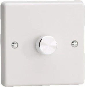 Interruptor de luz atenuadora 1 marcha 2 vías blanco con perilla de aluminio - Varilight JQP401A - Imagen 1 de 12
