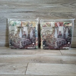 Buckingham Pillow Shams "Old World" Country Cottage Scalloped Ruffled W/Lace VTG - Picture 1 of 6