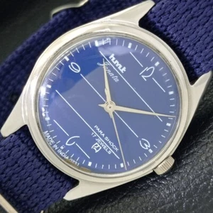 HMT JANATA HAND-WINDING INDIAN MENS BLUE DIAL WATCH a430293-a - Picture 1 of 9