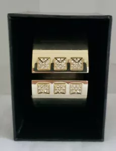 Victorias Secret Scandalous Bracelet Gold Rhinestone Spike Wide Hinged Cuff - Picture 1 of 12